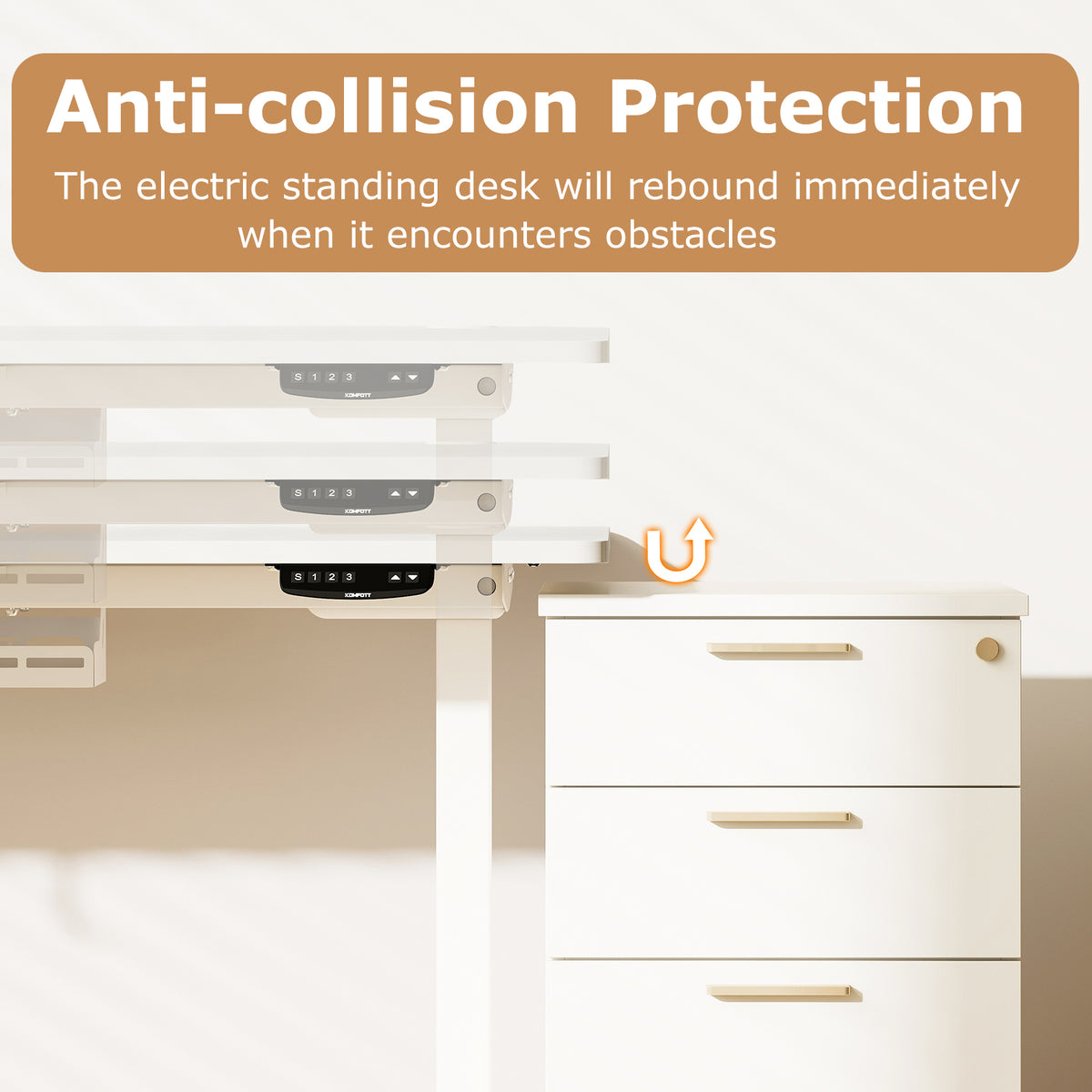 Electric Standing Desk Height Adjustable 3 Memory - Small White
