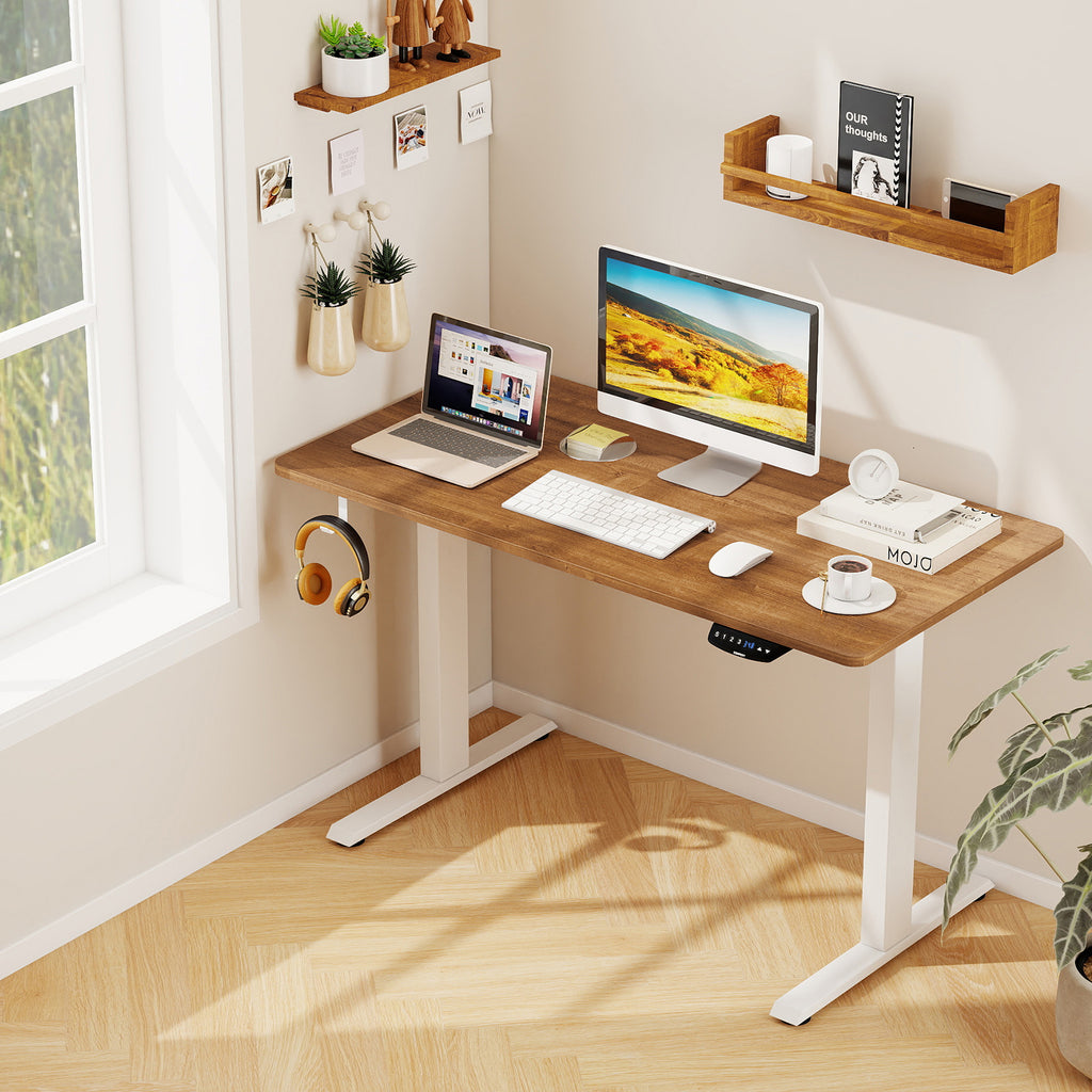 Electric Standing Desk Height Adjustable 3 Memory - Walnut, Small