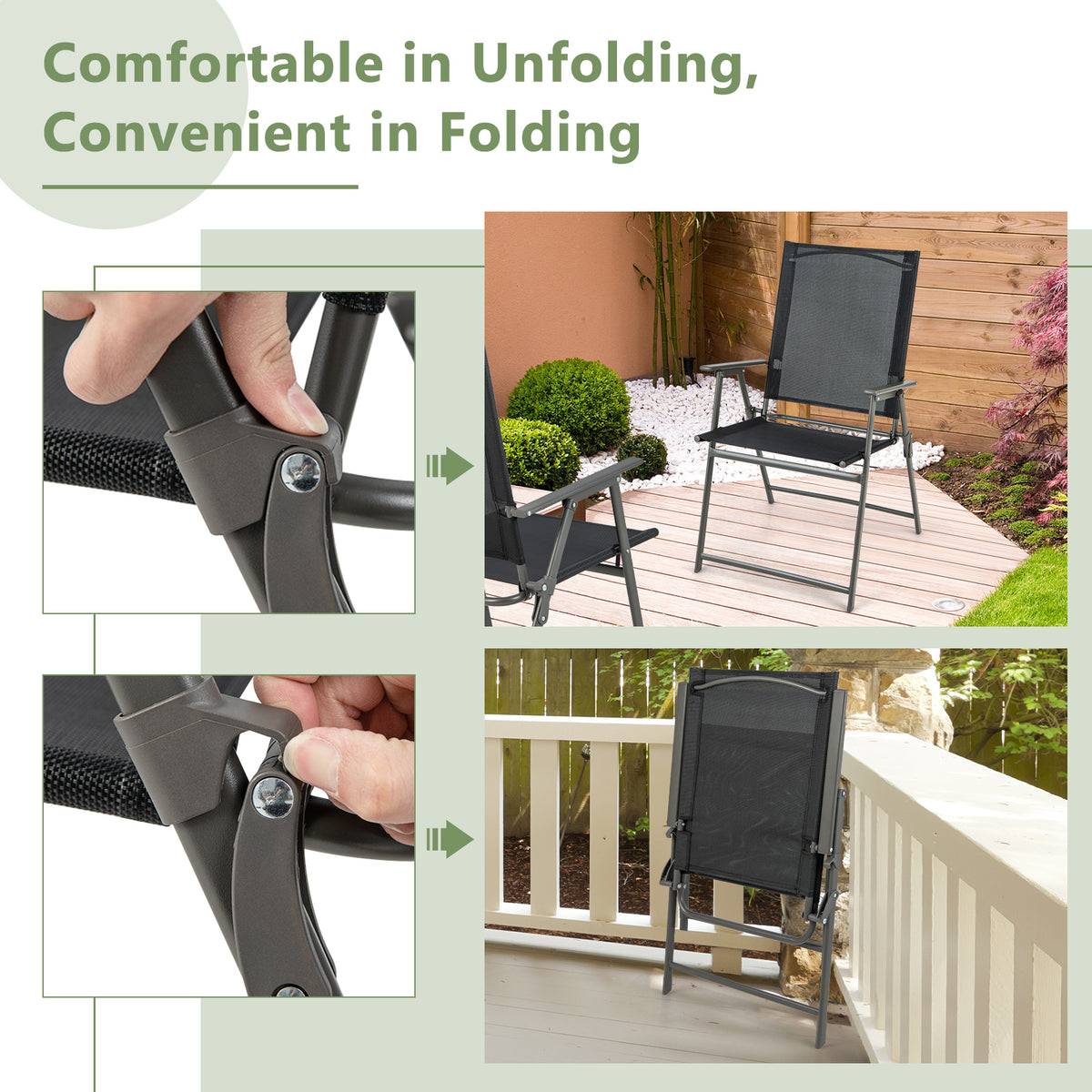 5-Piece Foldable Outdoor Dining Set with Table & Chairs