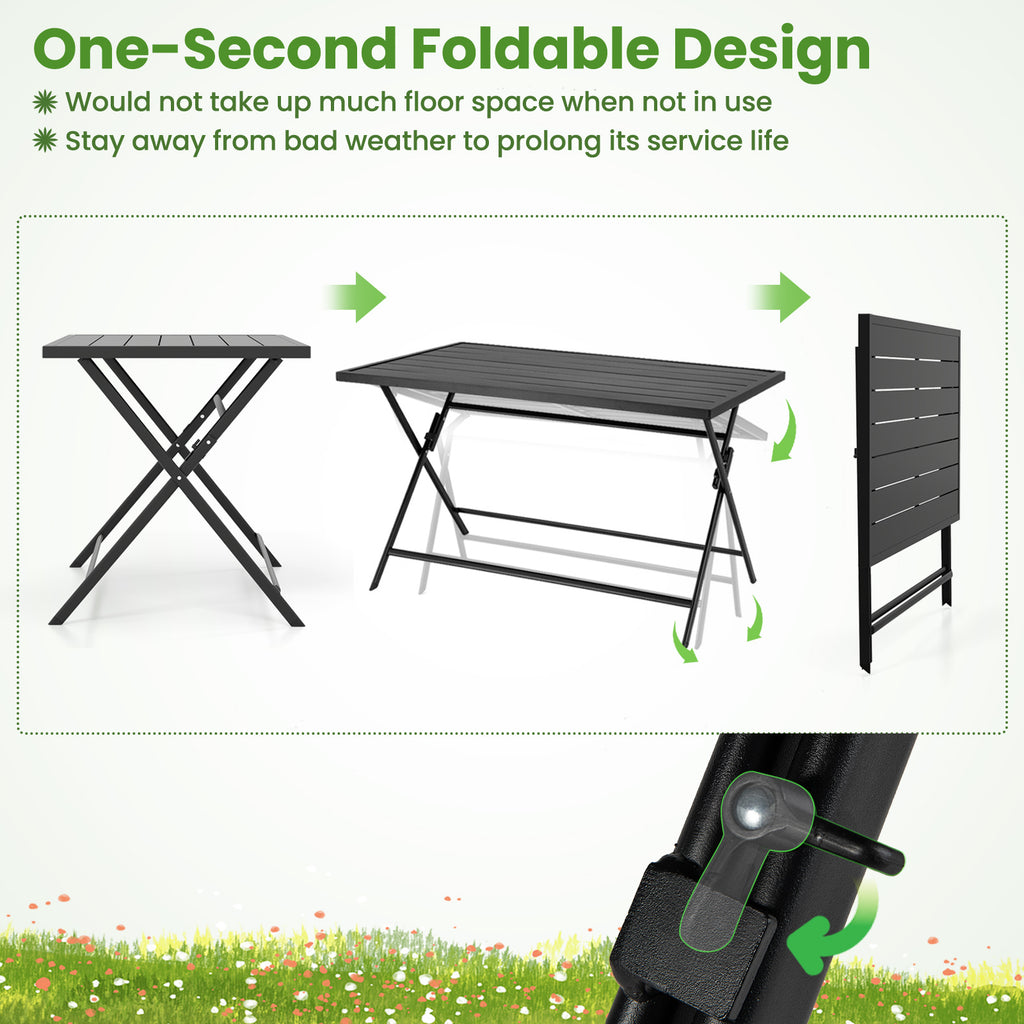 5-Piece Foldable Outdoor Dining Set with Table & Chairs