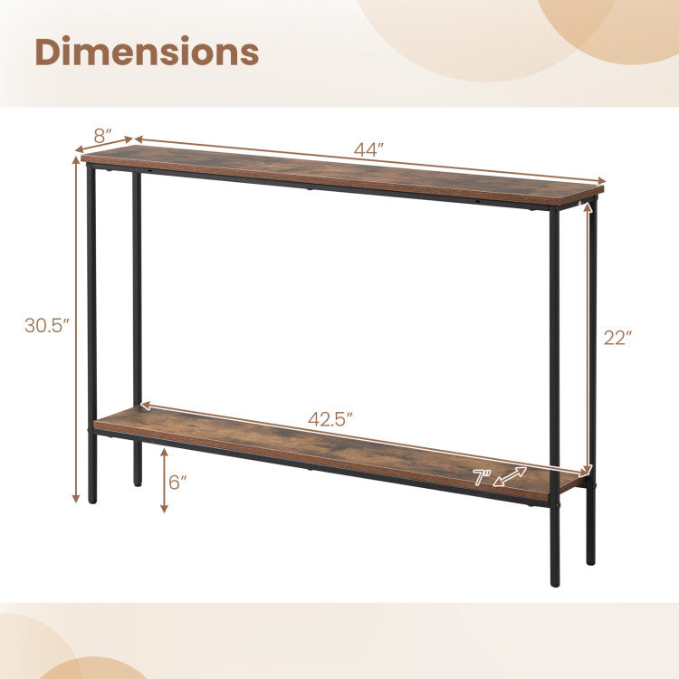 44-Inch Console Table with 5-Tier Hall Tree & Entryway Bench