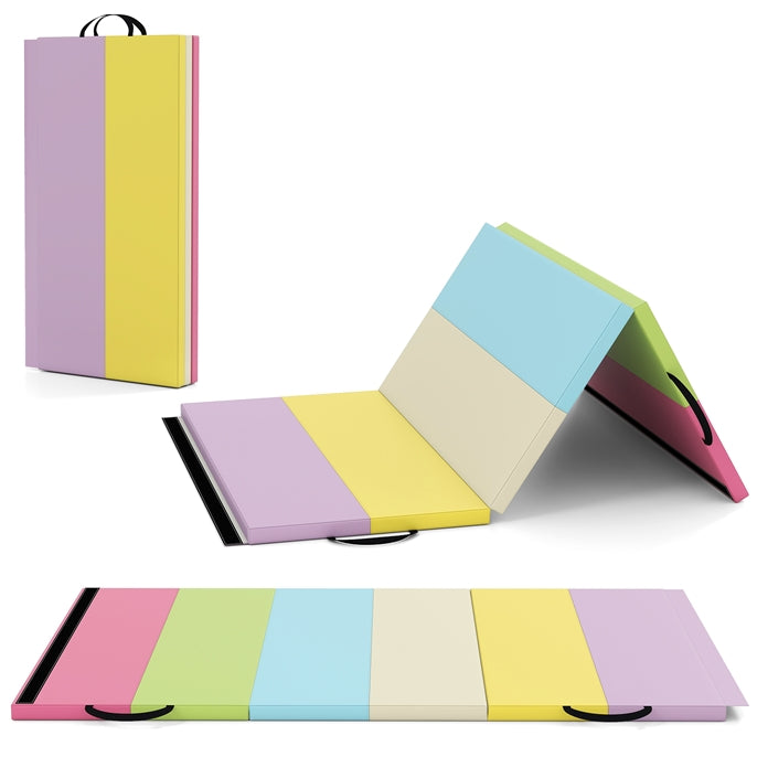 Kids & Adults Yoga Set with Mat and Balance Beam - Foldable, Non-slip, Colorful
