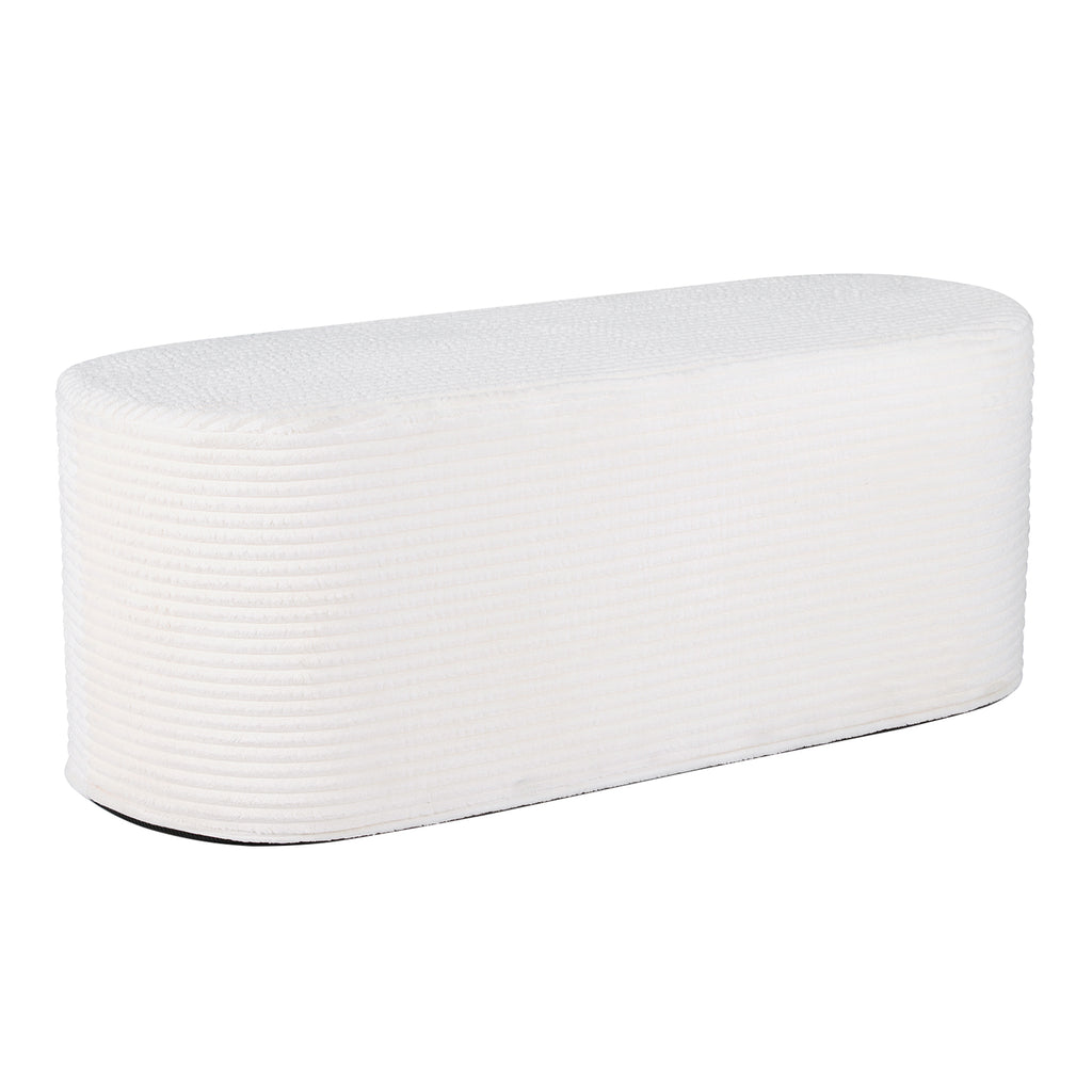 Upholstered Ottoman Bench with High-Density Sponge - Beige