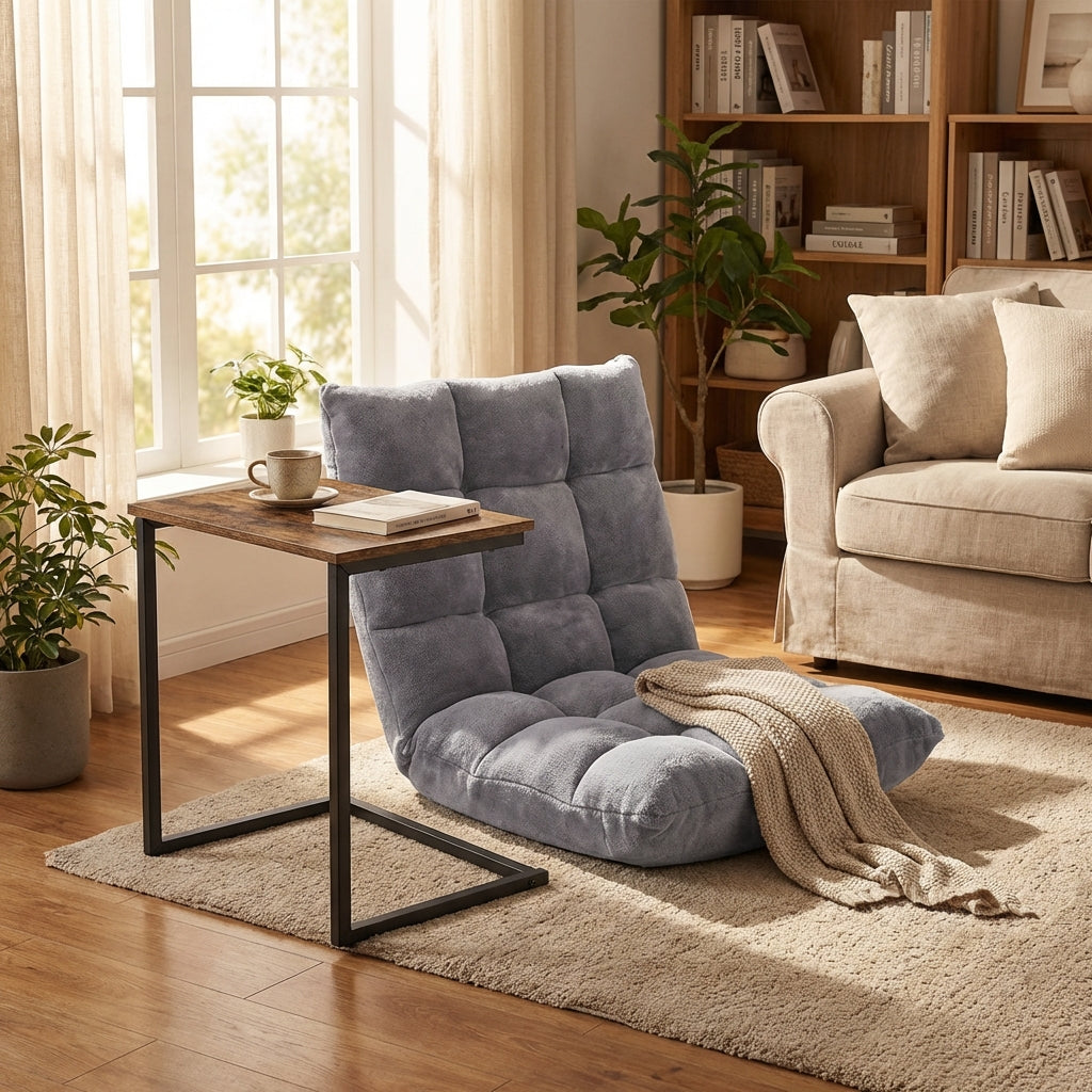 14-Position Adjustable Cushioned Floor Chair - Green