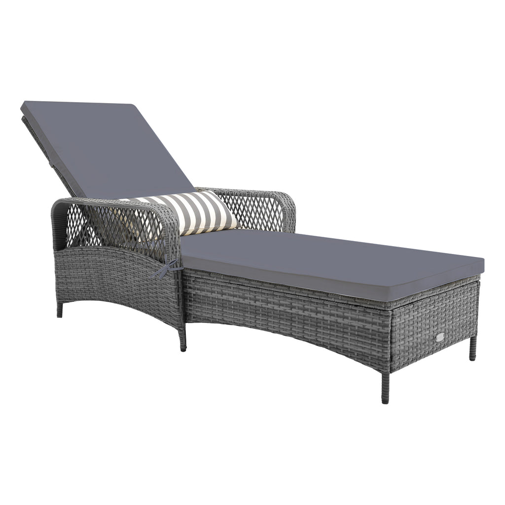 Outdoor Chaise Lounge Chair Patio Recliner with 6-level Backrest