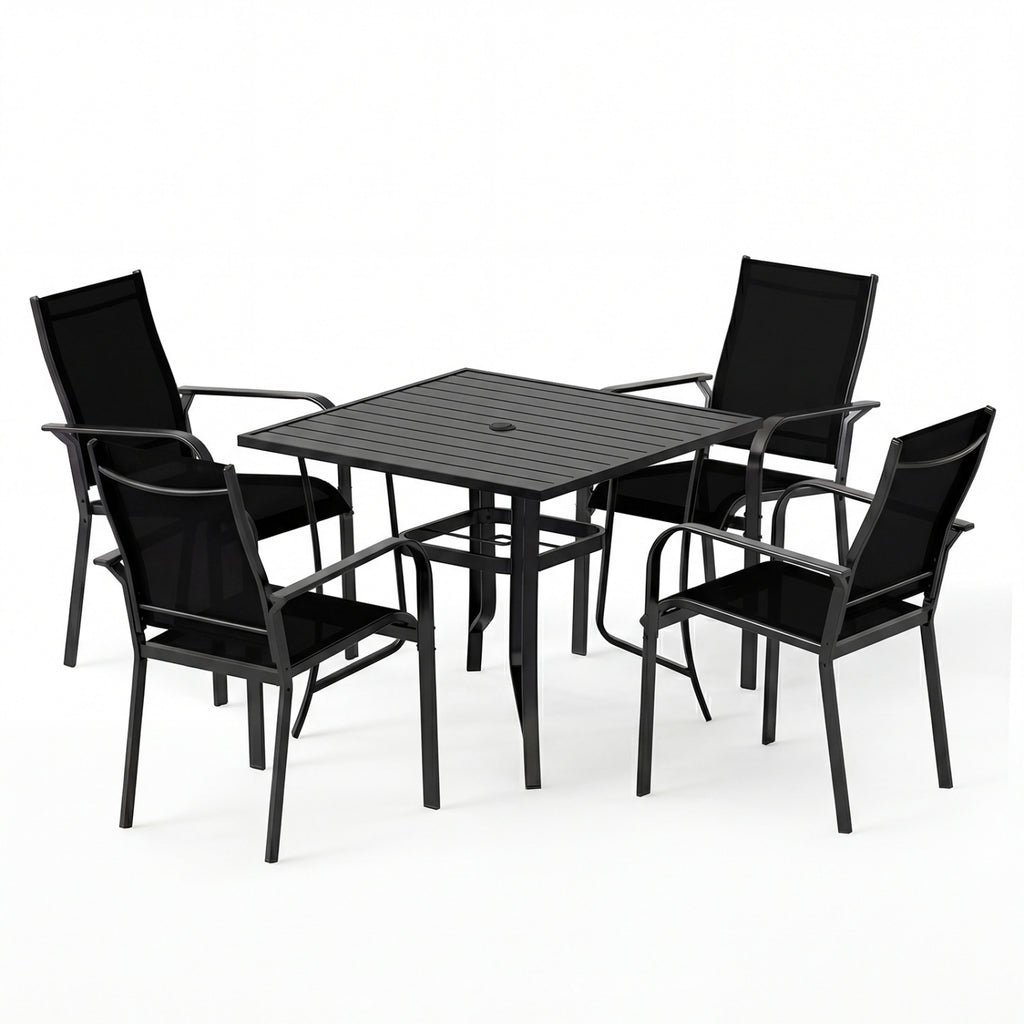 Patio Dining Chairs Set of 2/4/6 Stackable Outdoor Armchairs