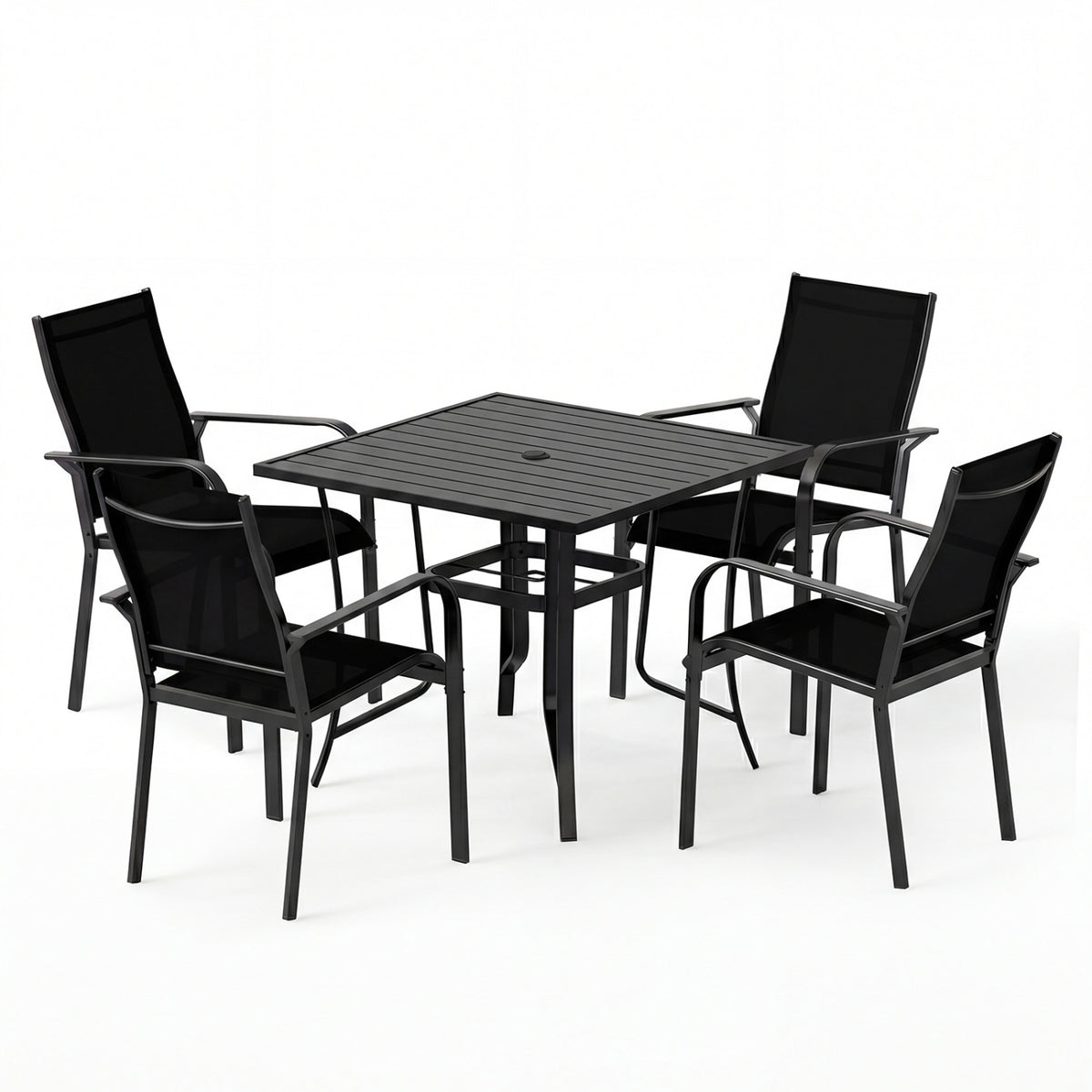 Stackable Patio Dining Chairs Set of 2 - Coffee