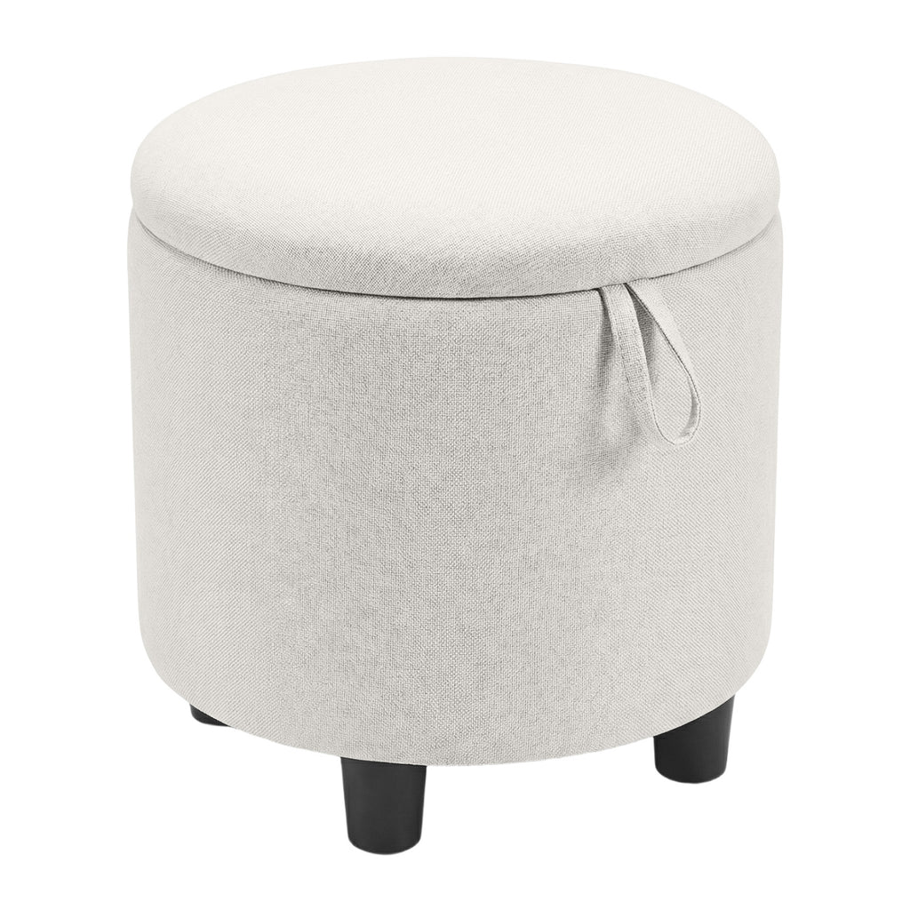 16 Inch Ottoman Storage Box with Hinge Top - Black