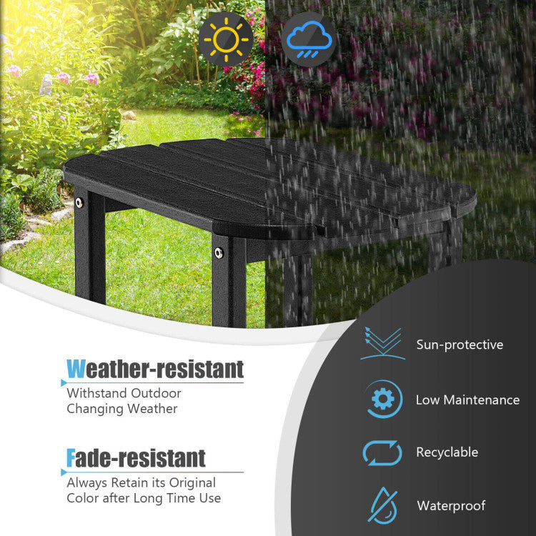 3-Piece Outdoor Adjustable Chaise Lounge Set with 2 Recliners and 1
