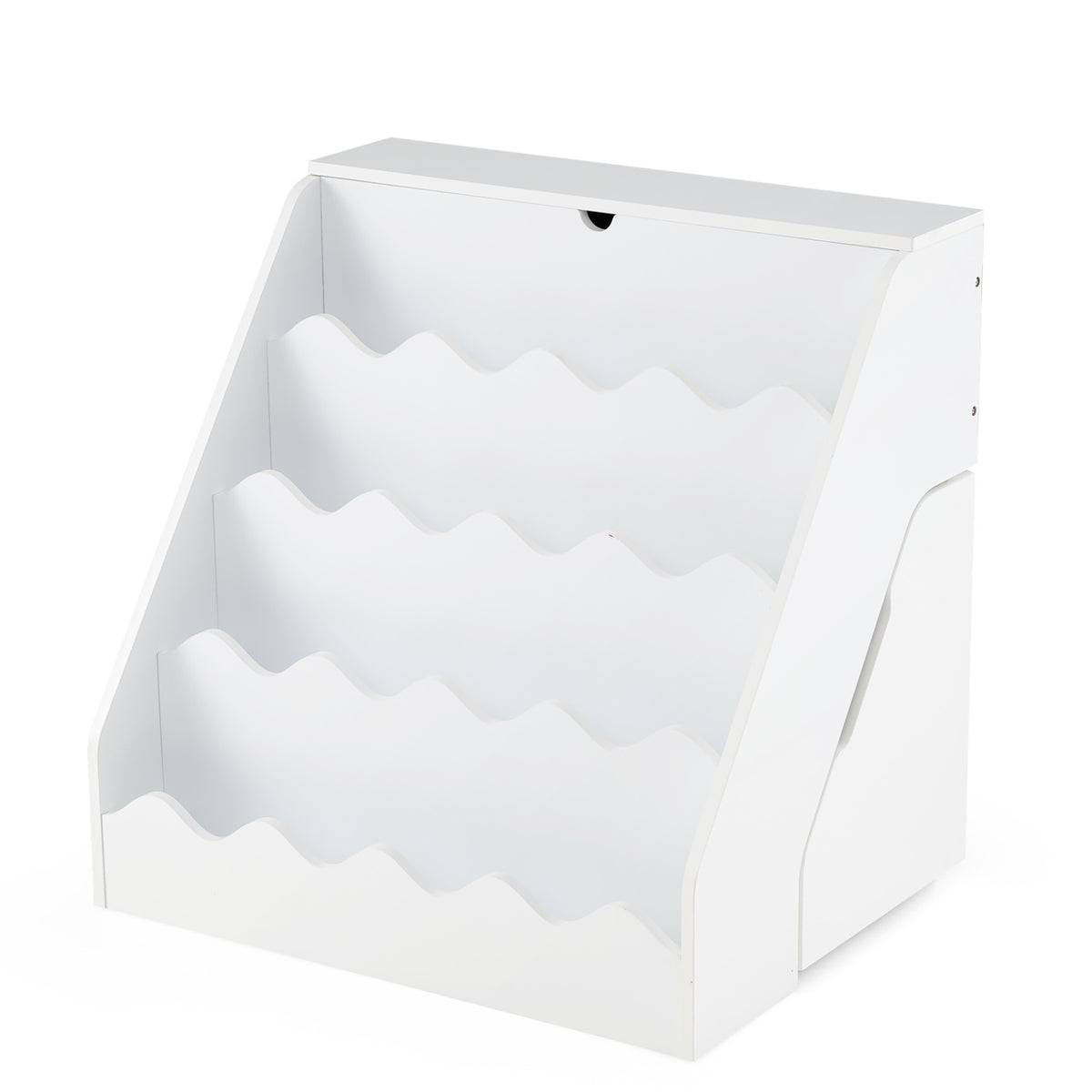 2-In-1 Kids Bookshelf & Toy Storage Organizer - White, 4-Tier with Flip Compartment