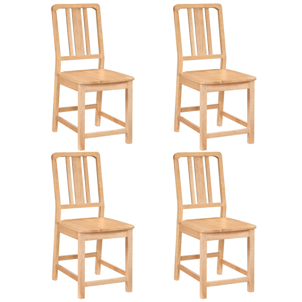 Rubber Wood Dining Chairs Set of 4, Natural