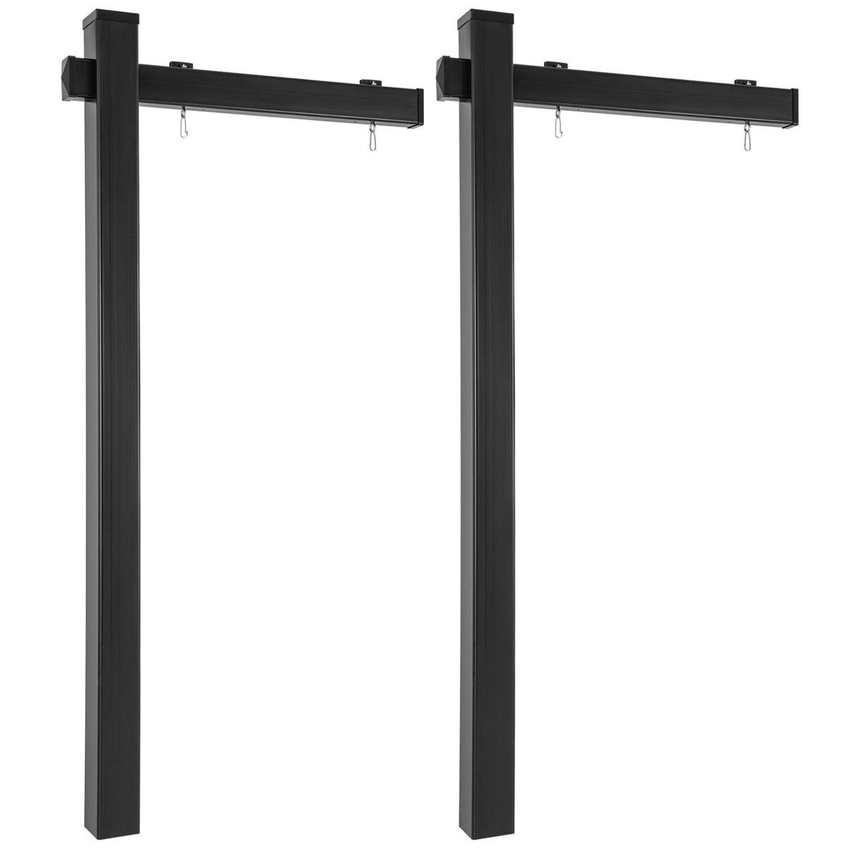 Realtor Yard Sign Post Set of 2, 6 Feet Vinyl UPVC Black Sign Posts for Open House