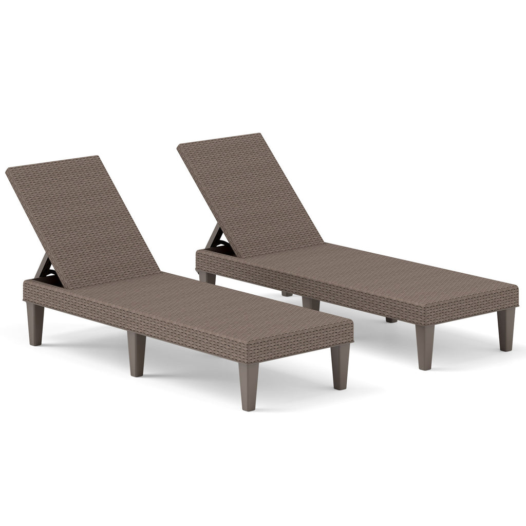 Patio Lounge Chair 3-Position Adjustable Backrest - Orange