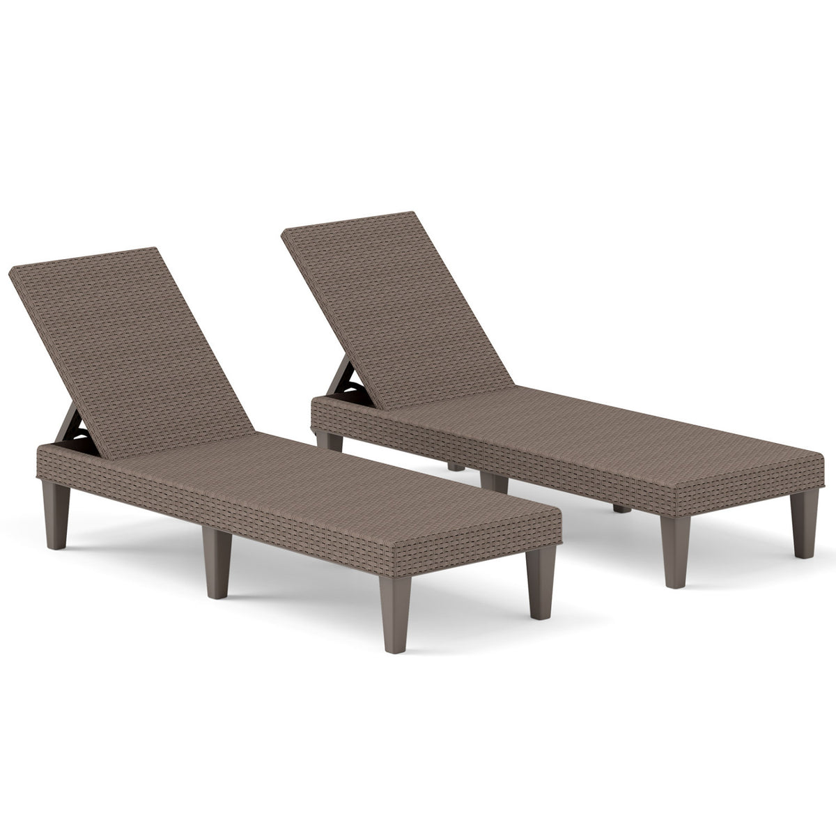 Patio Lounge Chair 3-Position Adjustable Backrest - Orange