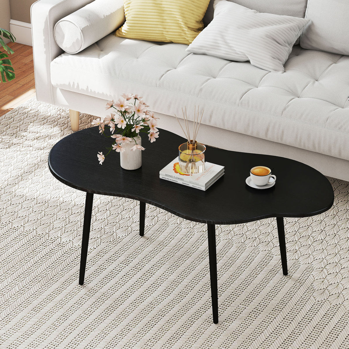 Cloud Shape Coffee Table 39.5" - Black