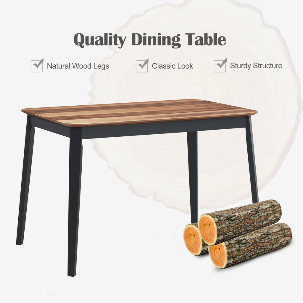 5-Piece Dining Table and Chair Set - Walnut Wood Grain