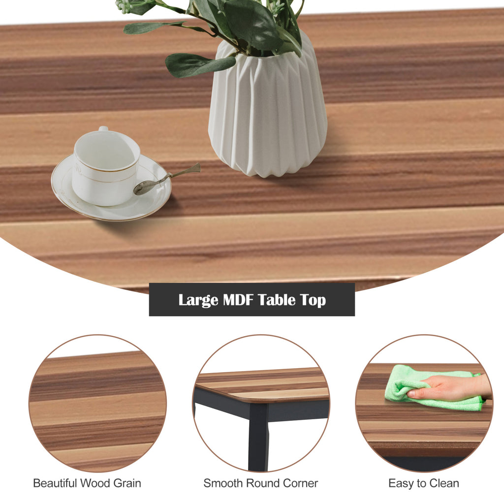 5-Piece Dining Table and Chair Set - Walnut Wood Grain