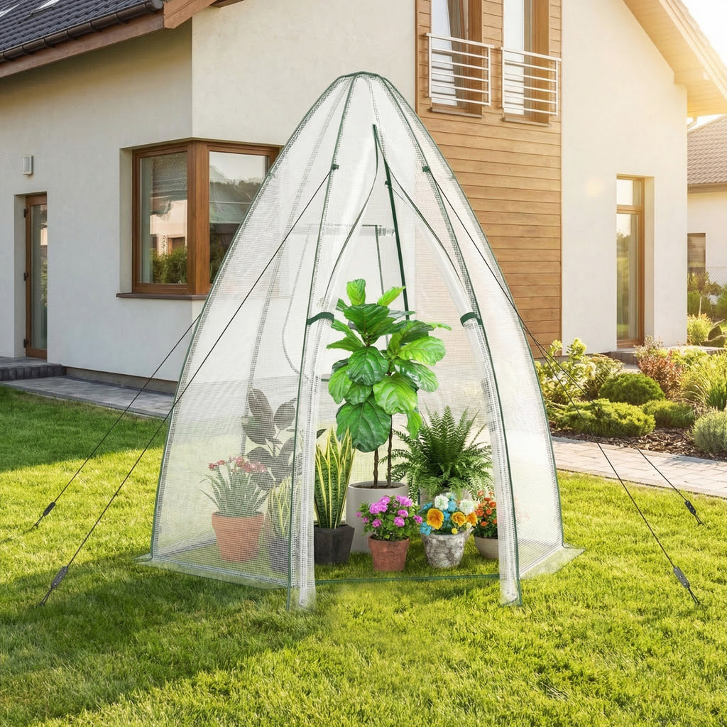 Mini Hexagonal Greenhouse 5.5ft - Portable Garden with PE Cover