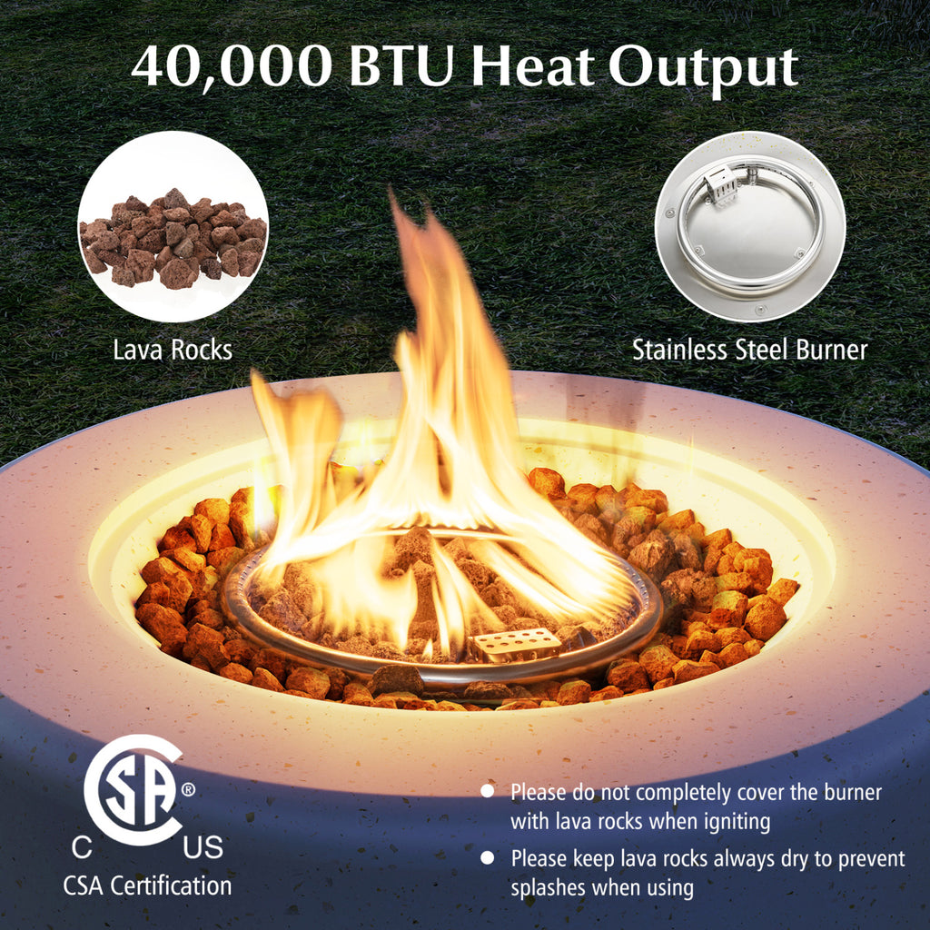40,000 BTU Fire Pit Table Set with Hideaway Tank Holder