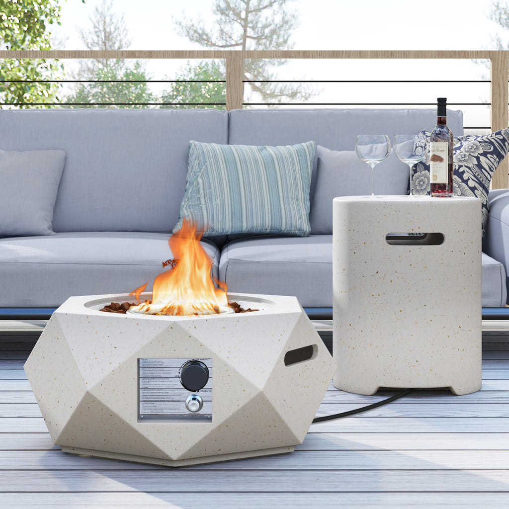 40,000 BTU Fire Pit Table Set with Stainless Steel Burner