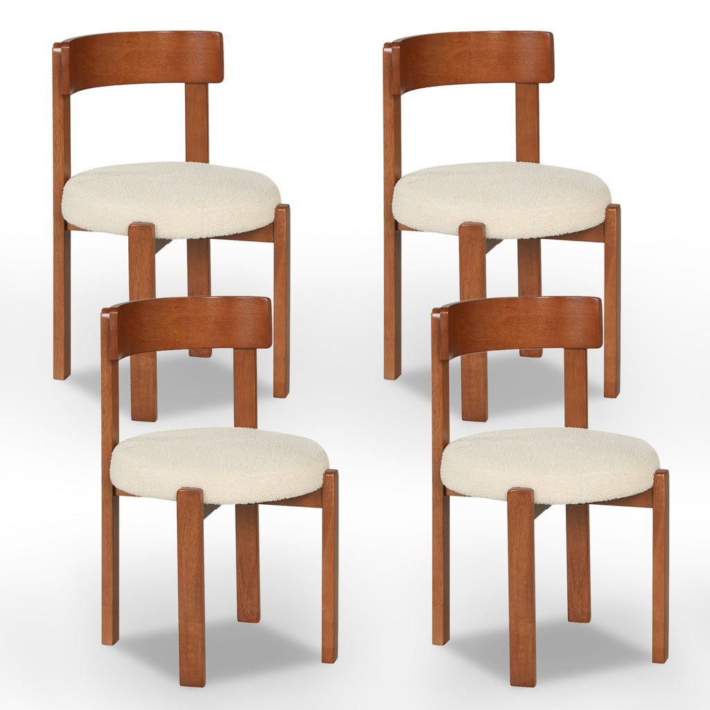 Modern Dining Chairs Set of 2, Brown with Wood Legs