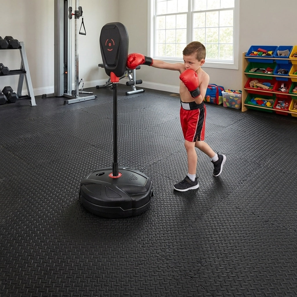 Inflation Free Boxing Set and Puzzle Exercise Mat - Kids Safe & Adjustable - 12Pcs