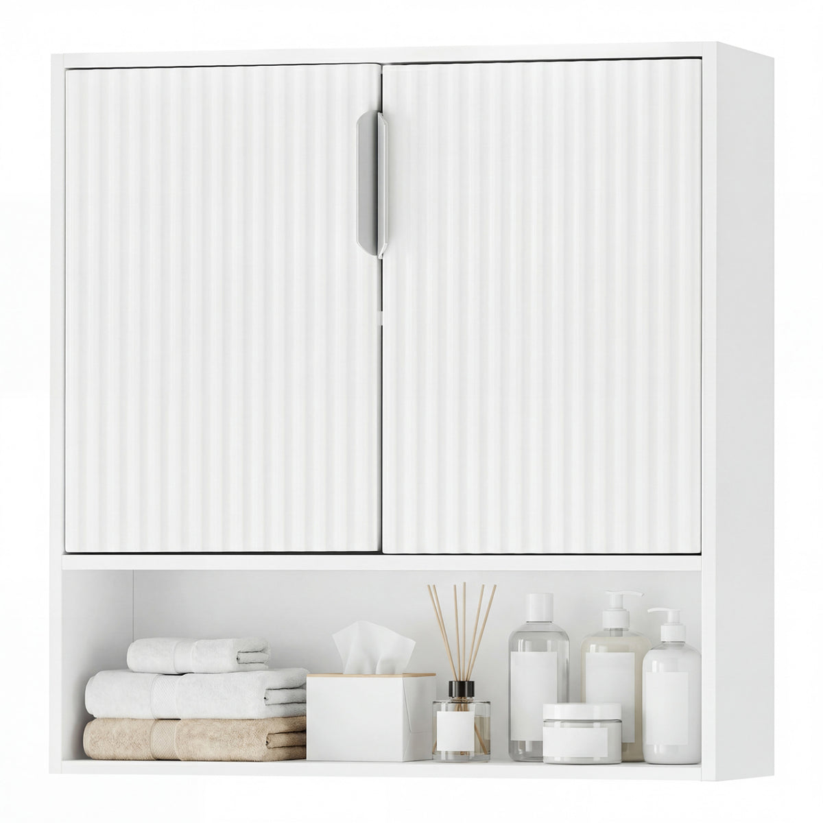 Medicine Cabinet with Mirror and 3 Color LED Lights Recessed or Wall