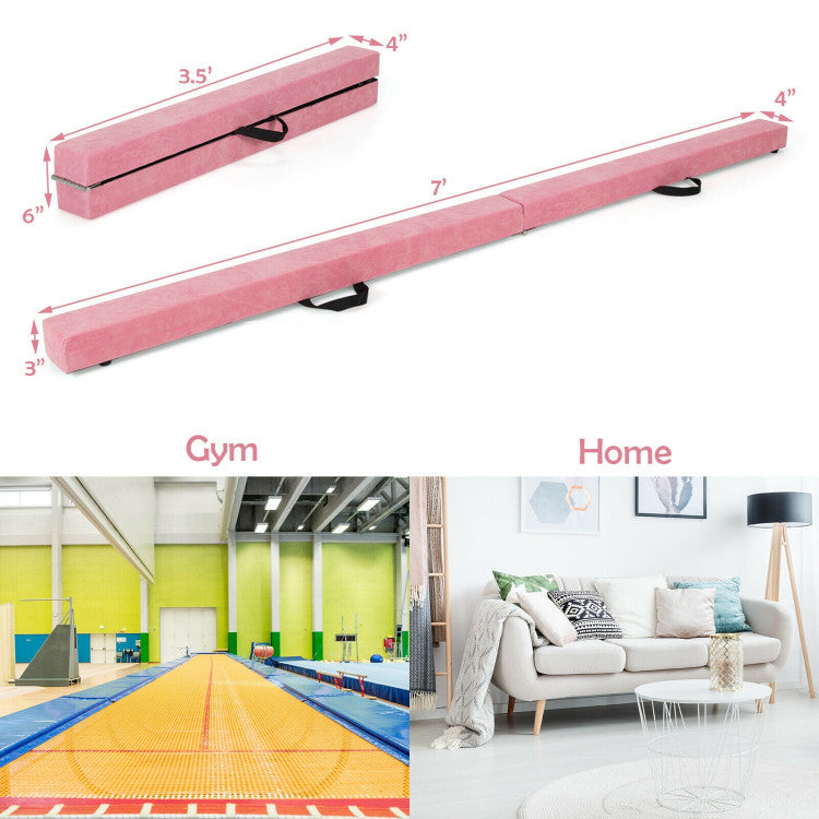 Portable Folding Gymnastics Balance Beam & Mat Set - Yoga Variation
