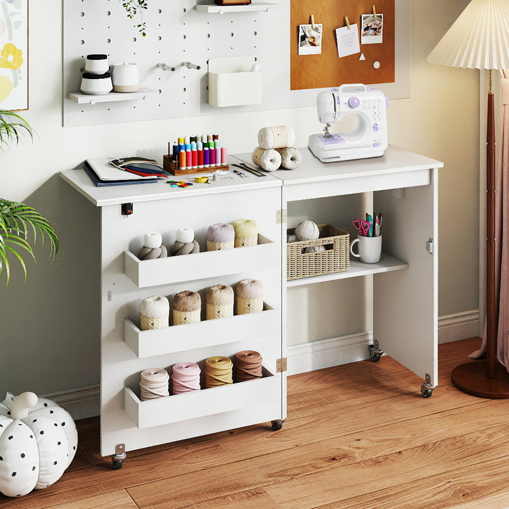 Beginner Sewing Machine & Folding Craft Table with Charging Station