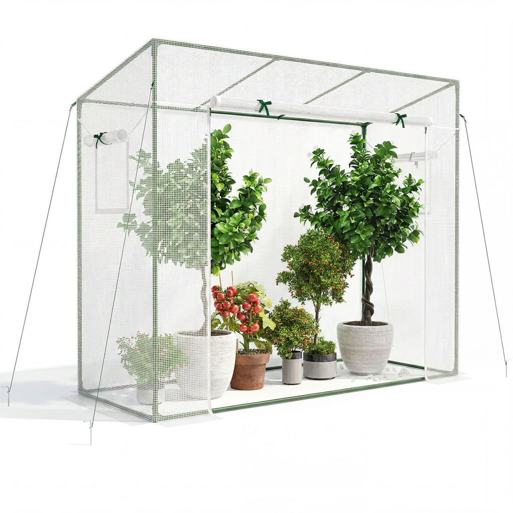 Portable 4 Tier Walk-in Plant Greenhouse with 8 Shelves