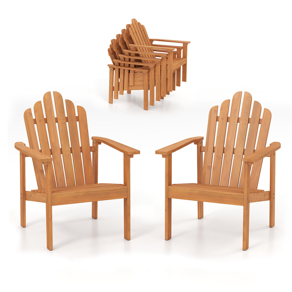 Acacia Wood Outdoor Patio Chair with 400 lbs Weight Capacity