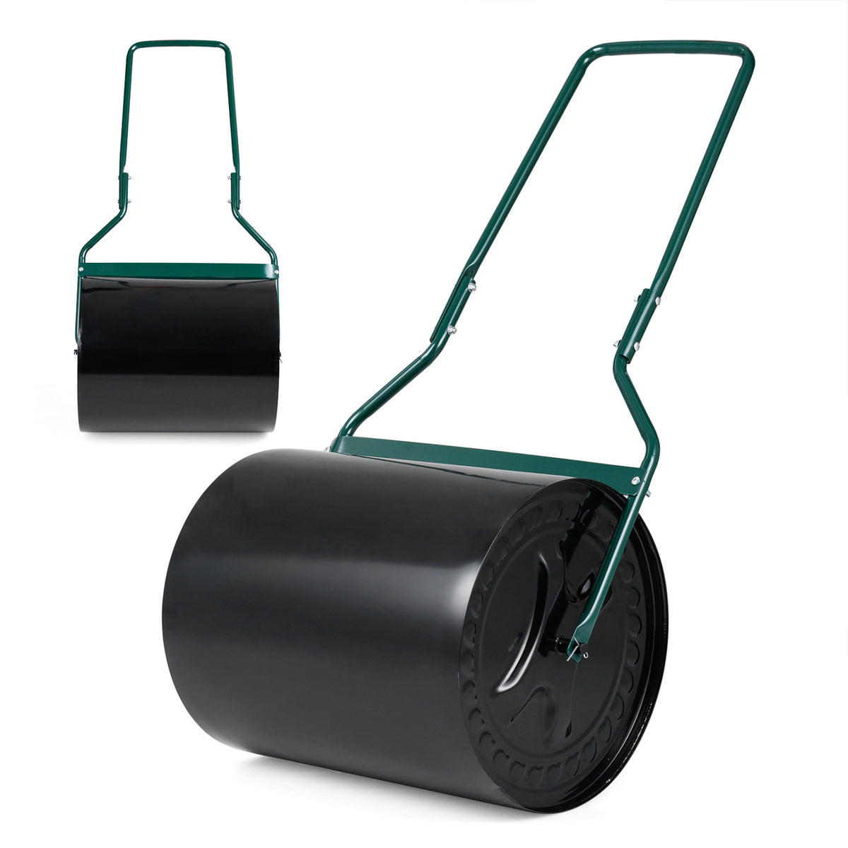 Lawn Roller 16 Gallon Water/Sand Filled Garden Drum with Leak-proof