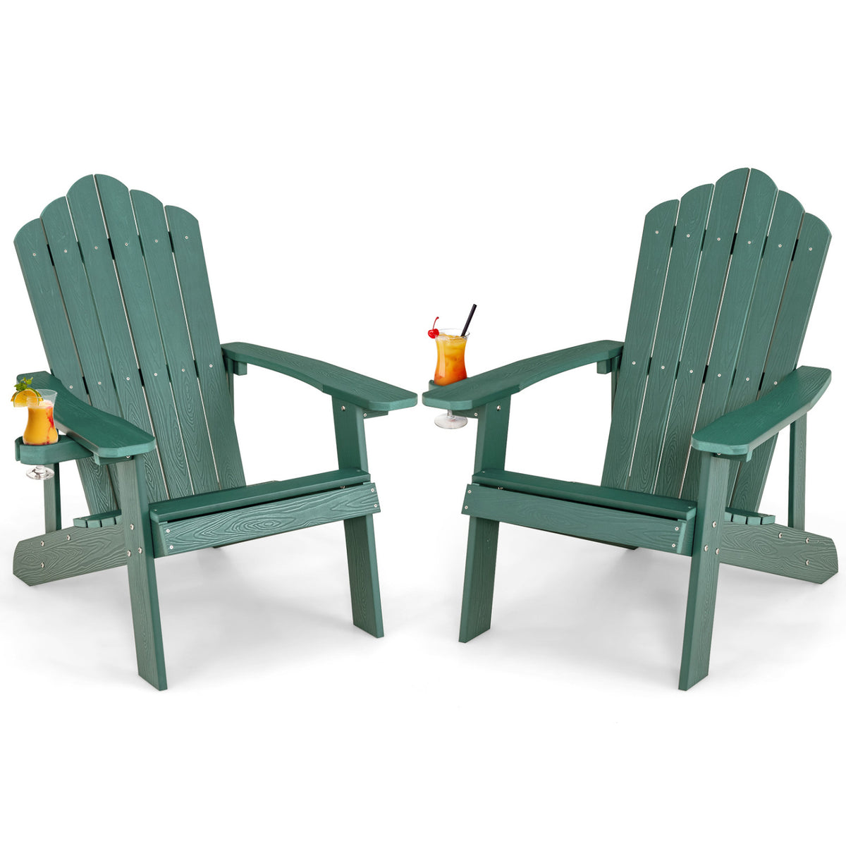 Set of 2 Kids Adirondack Chairs All-weather Outdoor for Children with