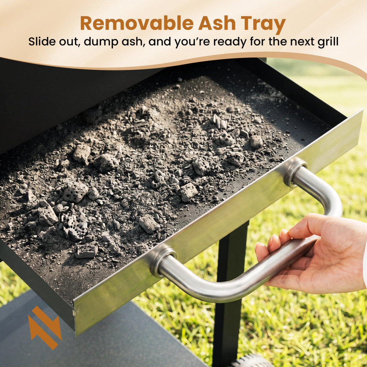 Charcoal Grill with 2 Side Tables & Adjustable Chimney 284 sq.in