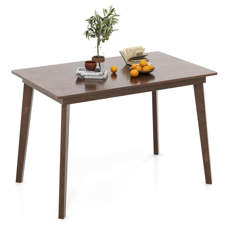 48 Inch Mid Century Dining Table Set for 4 with Rattan Chairs