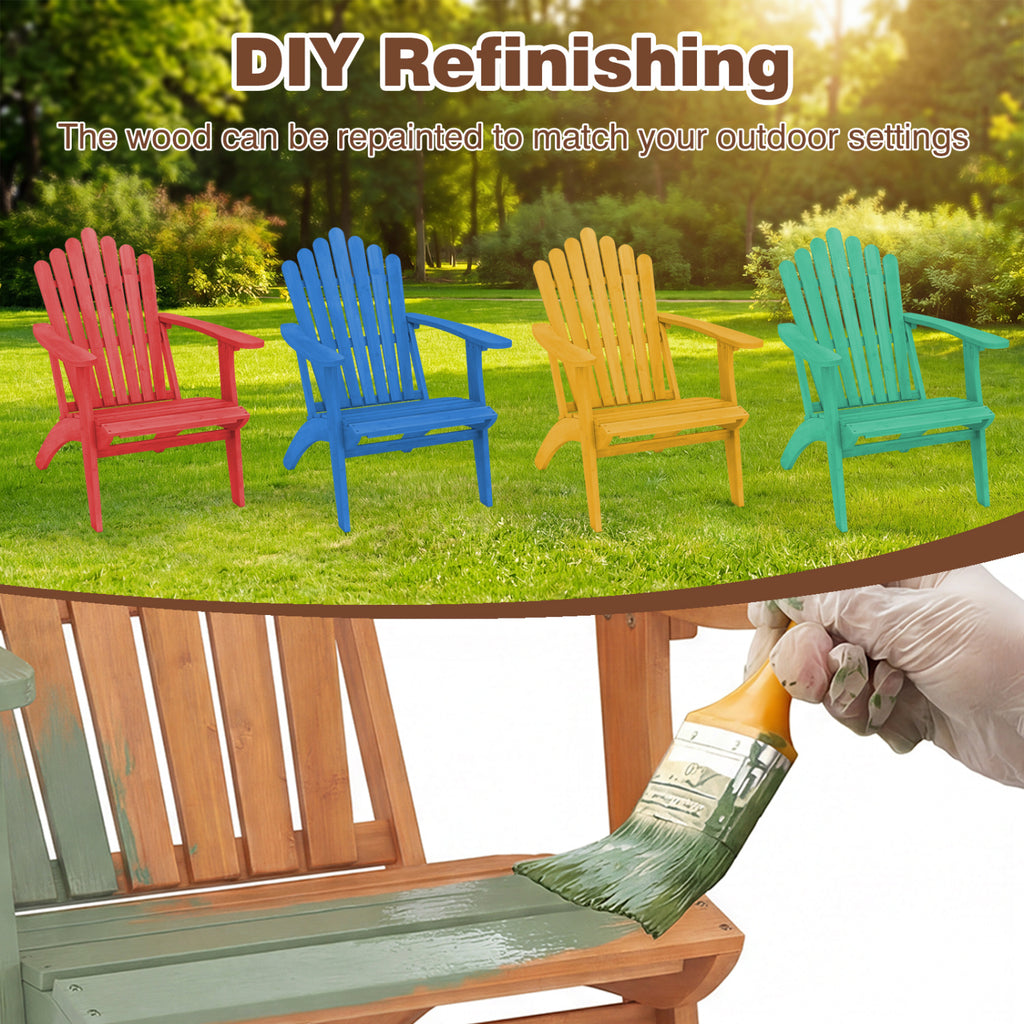 Adirondack Chair Set of 2 with Side Table for Deck Garden and Porch