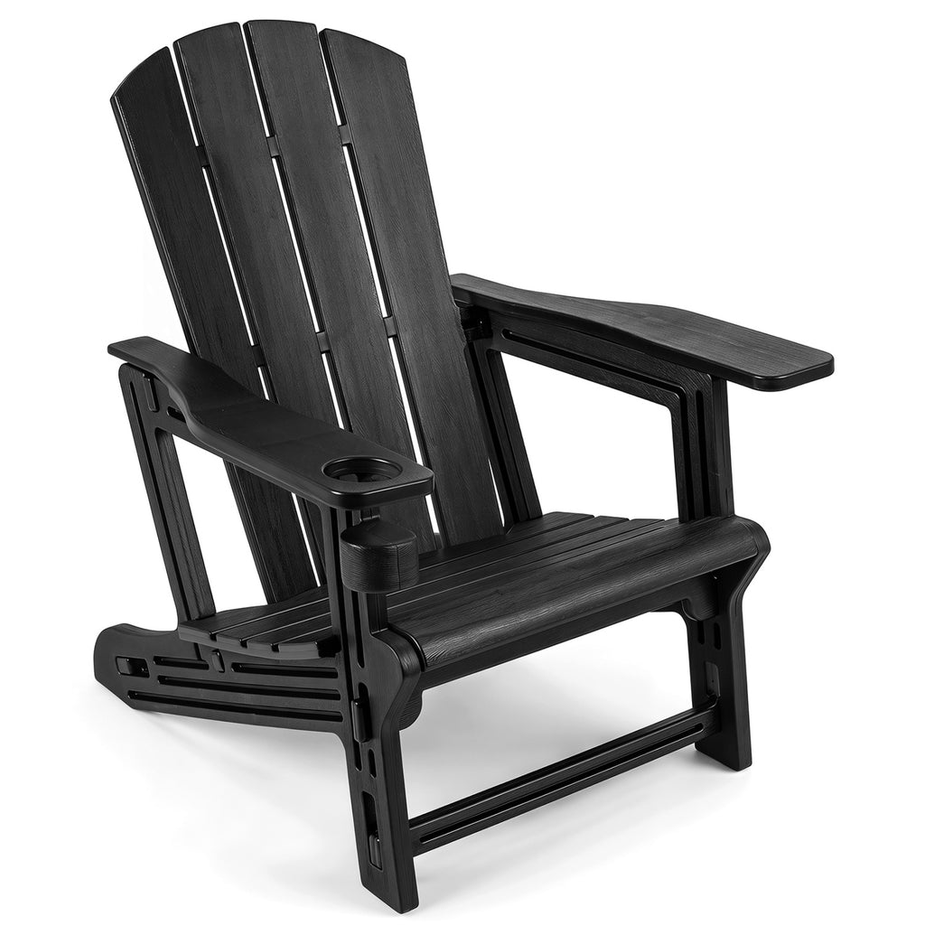 HDPE Adirondack Chairs with Realistic Wood Grain for Backyard Lawn