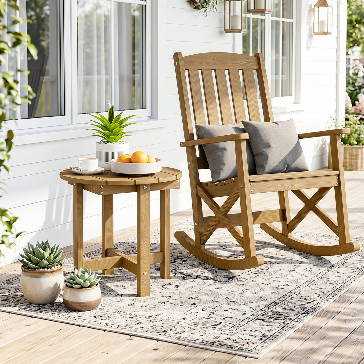 HIPS Adirondack Side Table with Weather-Resistant and Waterproof Top