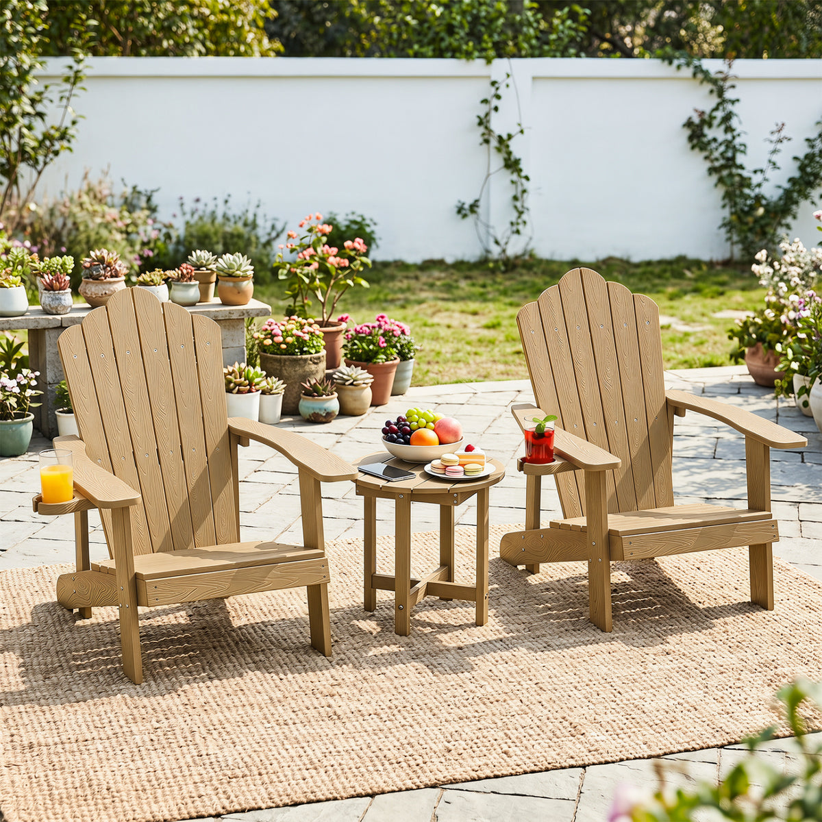 HIPS Adirondack Side Table with Weather-Resistant and Waterproof Top