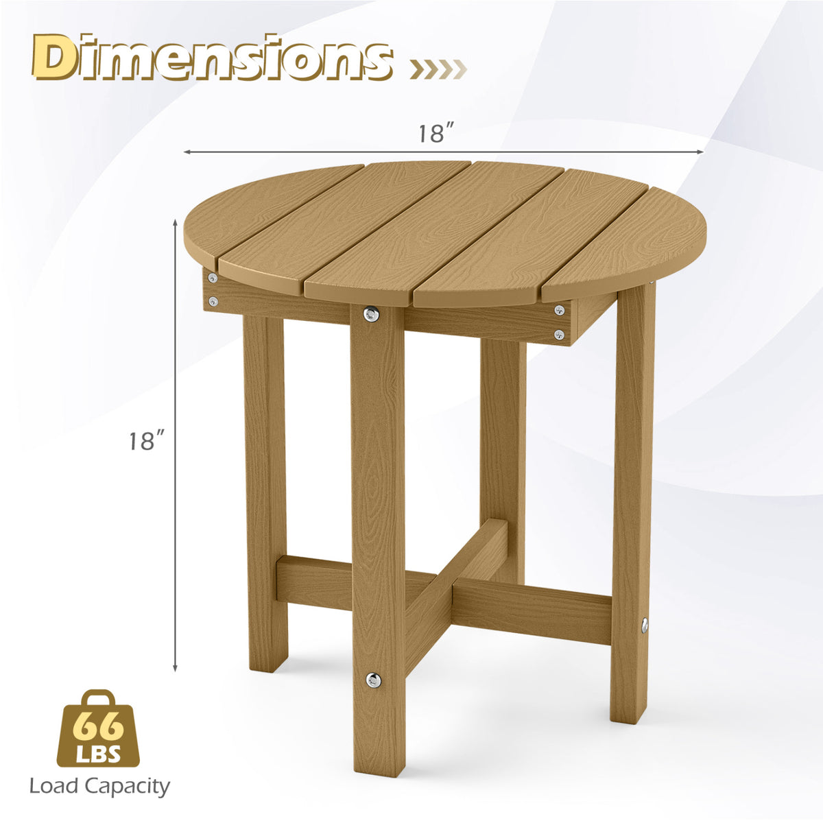 HIPS Adirondack Side Table with Weather-Resistant and Waterproof Top