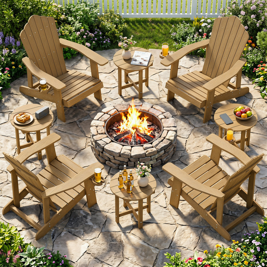 HIPS Adirondack Side Table with Weather-Resistant and Waterproof Top