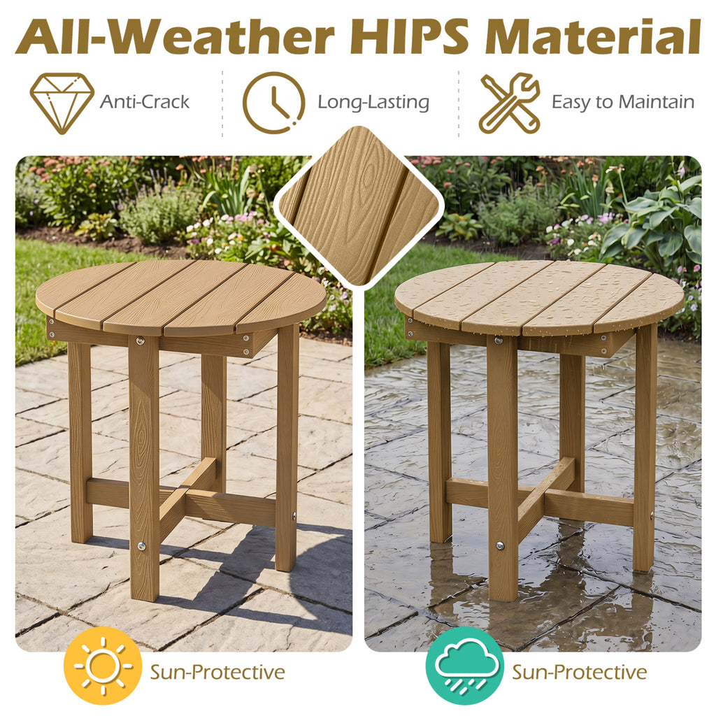 HIPS Adirondack Side Table with Weather-Resistant and Waterproof Top