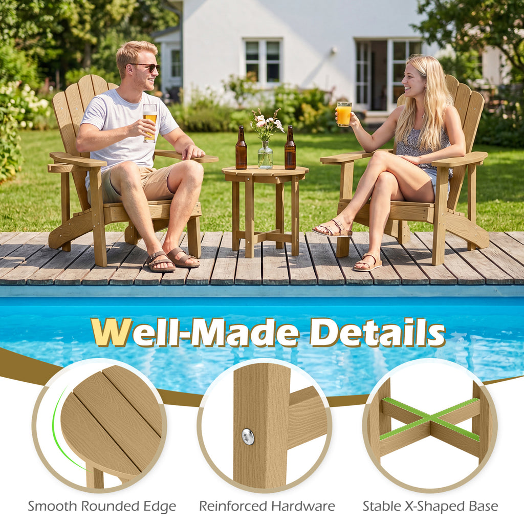 HIPS Adirondack Side Table with Weather-Resistant and Waterproof Top