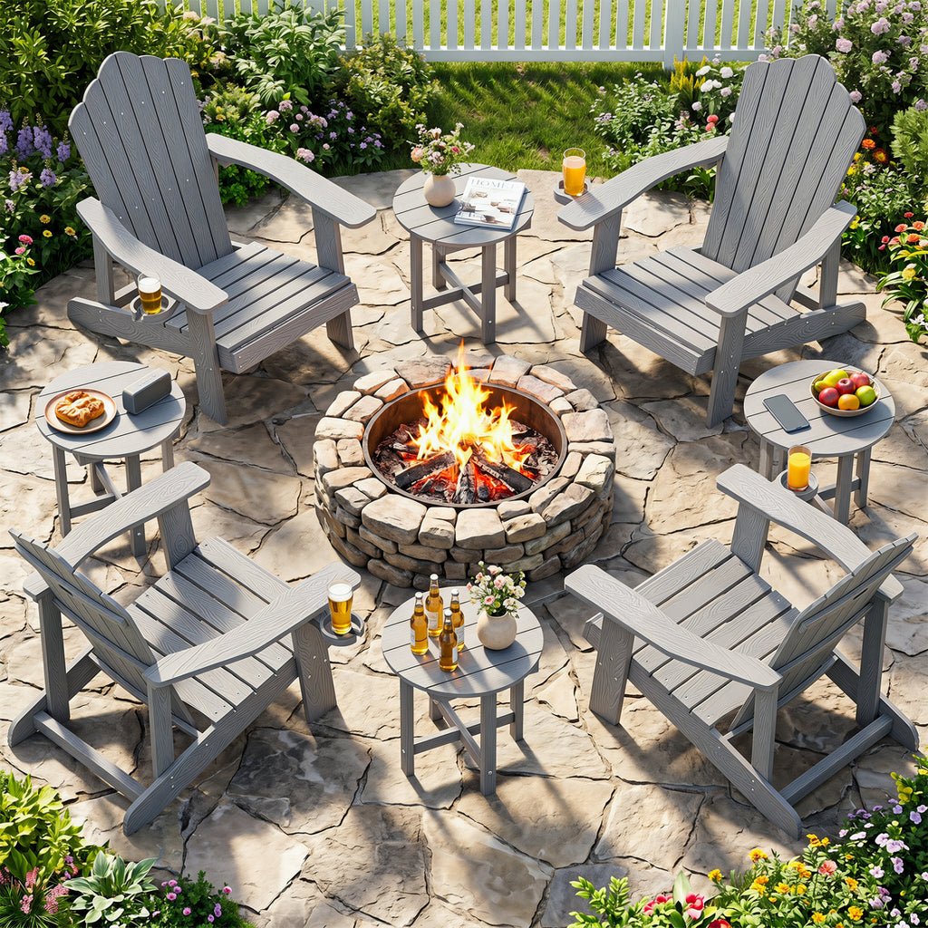 HIPS Adirondack Side Table with Weather-Resistant and Waterproof Top