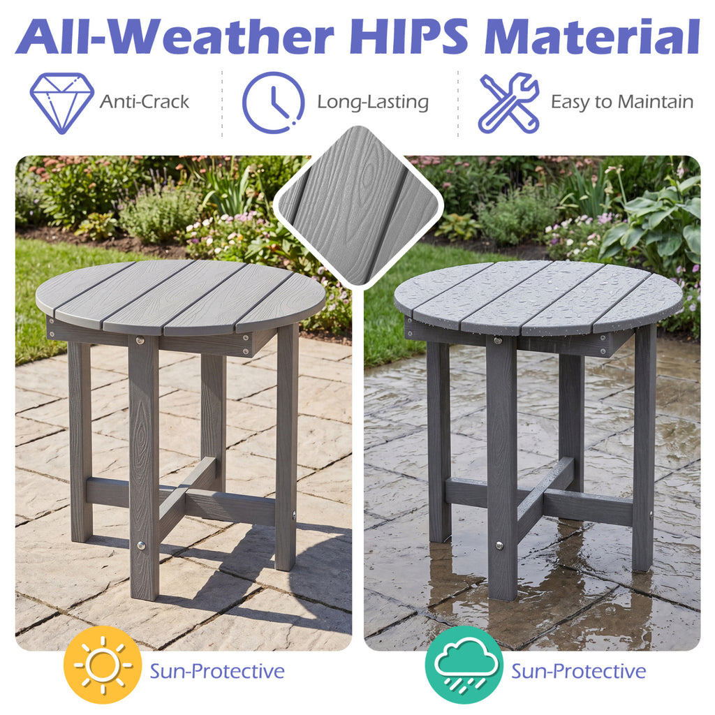 HIPS Adirondack Side Table with Weather-Resistant and Waterproof Top