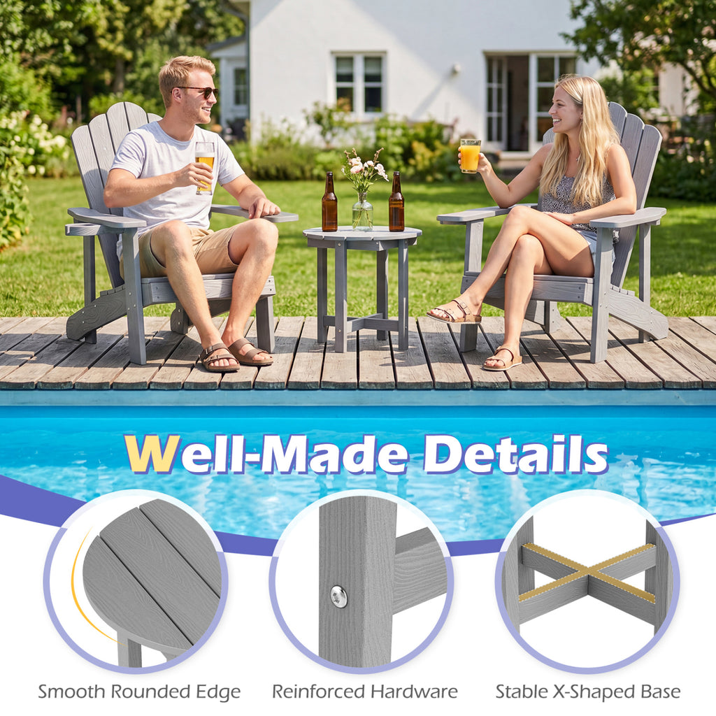 HIPS Adirondack Side Table with Weather-Resistant and Waterproof Top
