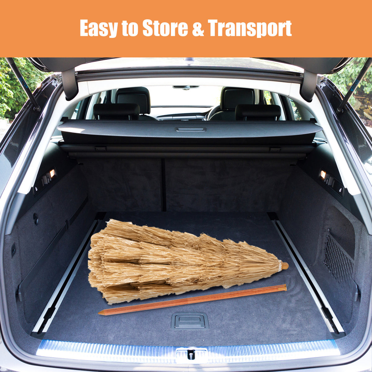 6.5 Feet Portable Thatched Tiki Beach Umbrella with Adjustable Tilt