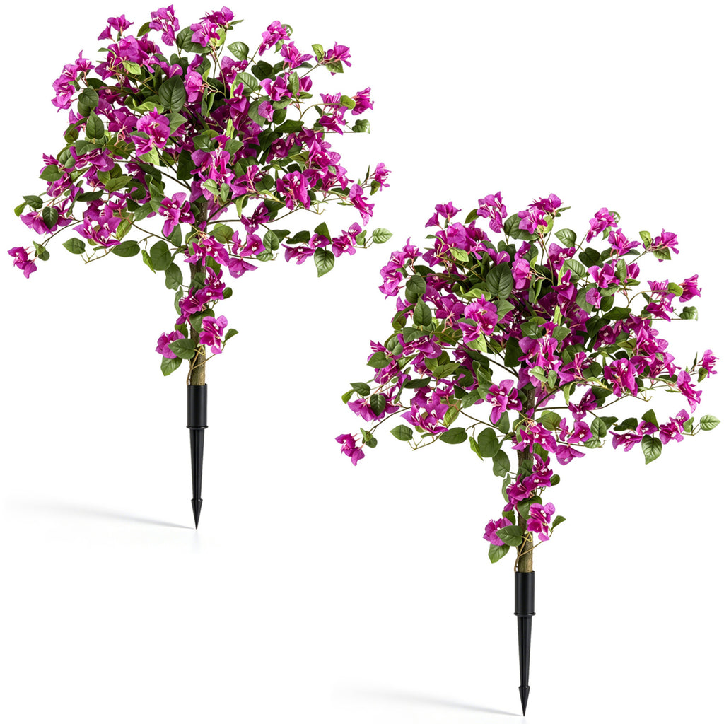 Artificial Bougainvillea Trees with Ground Spikes - 2 Pack Outdoor Decor - Variation of THIS listing