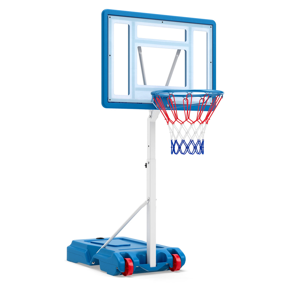 Poolside Adjustable Basketball Hoop 3.3-3.9 Ft with Shatterproof Backboard