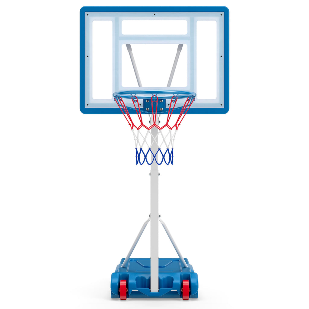 Poolside Adjustable Basketball Hoop 3.3-3.9 Ft with Shatterproof Backboard